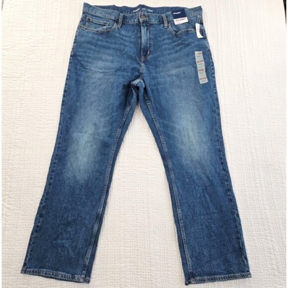 NEW Old Navy Straight Jeans Men's 40x30 Med Wash Denim Stretch NWT Relaxed - Picture 1 of 16
